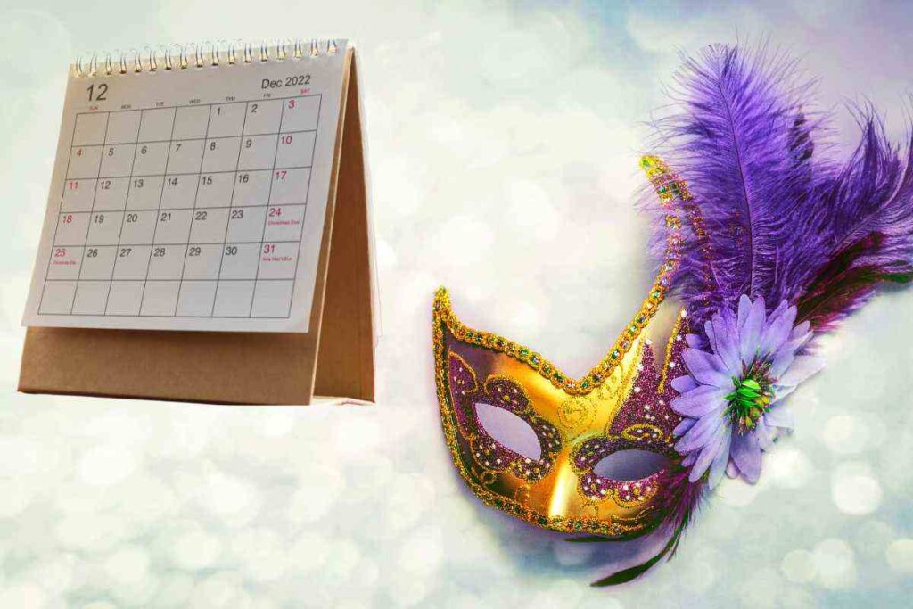 calendario maschera di carnevale